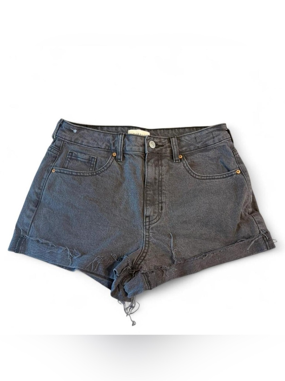 PacSun Black High Waisted Stretch Mom Denim Shorts Size 27 Distressed